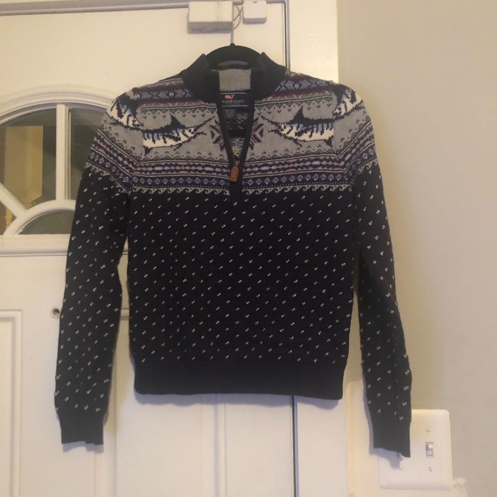 Vineyard Vines Boys Pullover Sweater with Swordfish